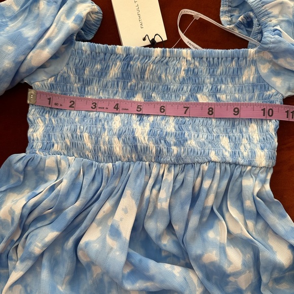 Faithful The Brand New With Tags Alina Mini Dress In Roos Tye Dye Blue 2 - Picture 9 of 12